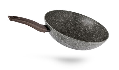 Frying pan isolated over white background with clipping path