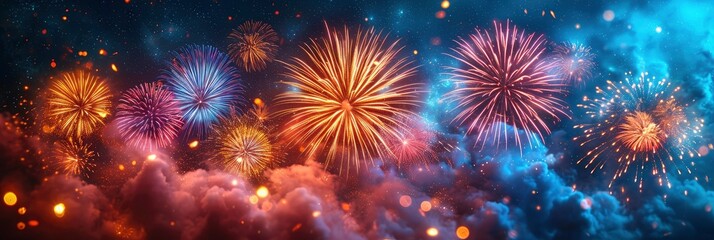 Fireworks Background 4Th July Independense Day, Background Image, Background For Banner, HD