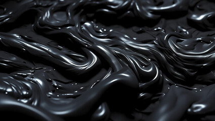 Black smooth slime background - Generative AI