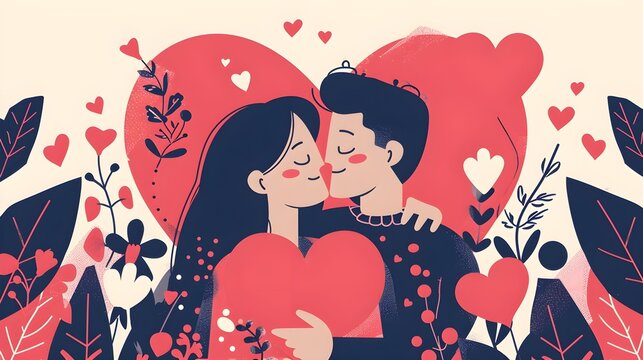 Flat Vector Design valentine's day vibes, valentine’s day vibes, background image, generative AI