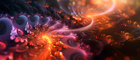 A blazing inferno of vibrant hues ignites the senses in this mesmerizing fractal masterpiece