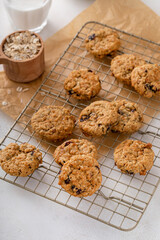 Healthy breakfast cookies with oats and dry cranberry