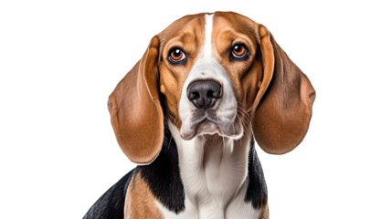 Beagle dog isolated on a transparent background