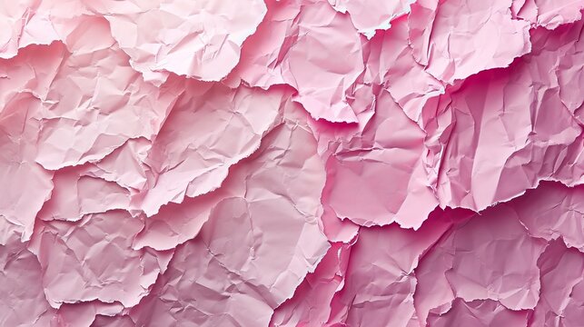 The pink background feels like paper has been cut and loosely glued together. with visible lines at the edges, reminiscent of