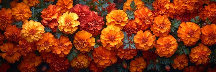 Marigold Flowers Texture Holiday Decoration Orange, Background Image, Background For Banner, HD