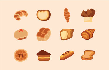 Bakery Food illustration Set
