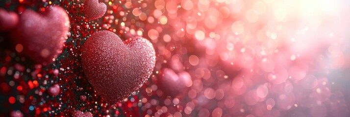 Pink Grainy Gradient Hearts Background Valentine, Background Image, Background For Banner, HD