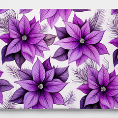 cartoon Purple poinsettia White background