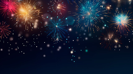 Naklejka premium Fireworks background for celebration, holiday celebration concept