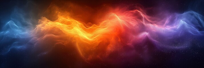 Vibrant Color Gradient Wave Background On Black, Background Image, Background For Banner, HD