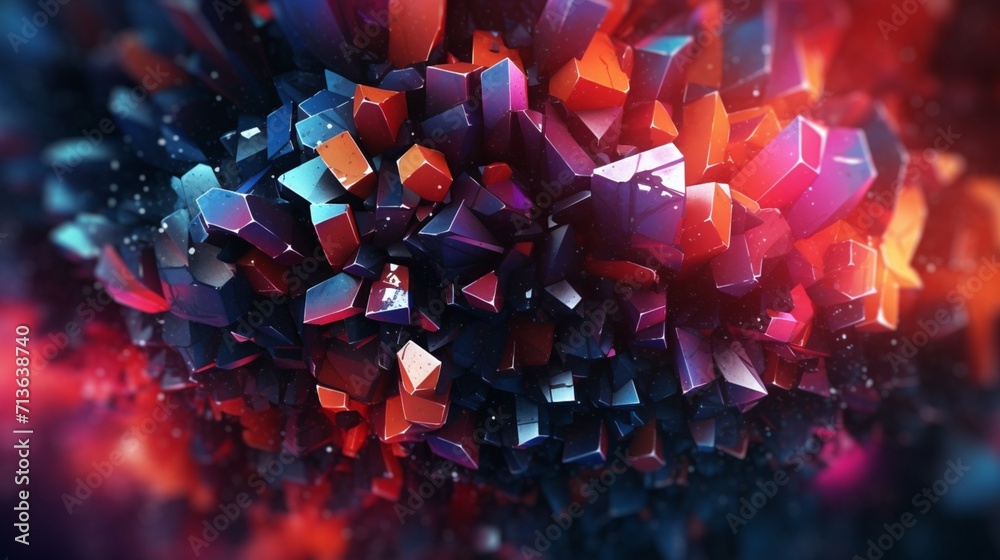 Poster abstract digital color background ai generative