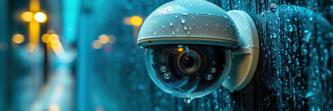 Video Surveillance Camera On The Wall, Background Image, Background For Banner, HD