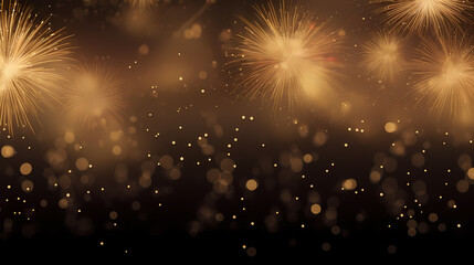 Fototapeta premium Beautiful creative holiday background with fireworks and sparkles