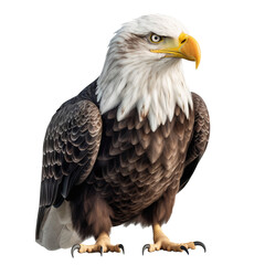 American bald eagle full body isolated on white background