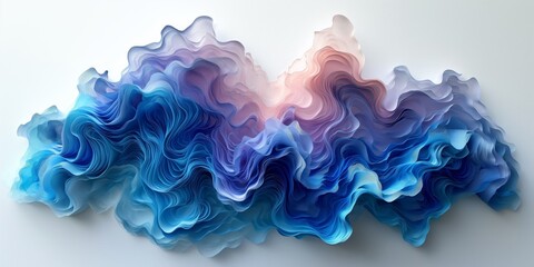 Abstract 3d Waves and Swirls of Color  Wallpaper