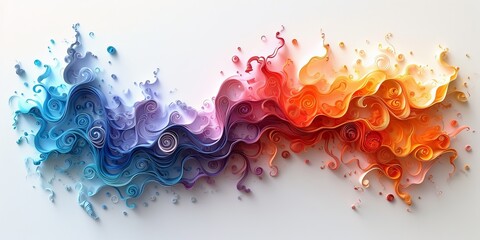 Abstract 3d Waves and Swirls of Color  Wallpaper