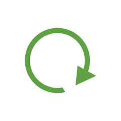 Circular arrow on white background
