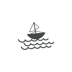 Sailing vessel on white background