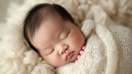 Asian beautiful newborn baby.