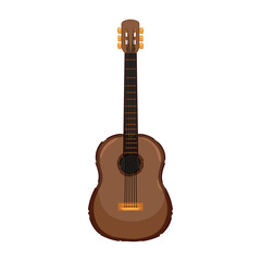 Acoustic guitar on white background