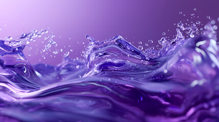 Naklejka na ściany i meble Abstract purple liquid on a white background, 3D rendering