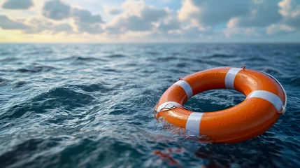 Poster Lifebuoy floating at sea © Yi_Studio