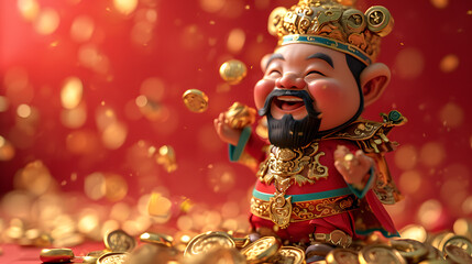 cute Chinese God of wealth	
