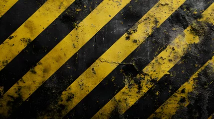 Fotobehang wallpaper of a concrete texture with yellow-black stripes © Yi_Studio