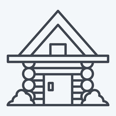 Icon Cabin. related to Russia symbol. line style. simple design editable. simple illustration