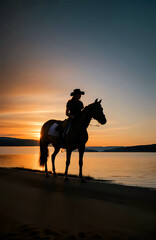 Relax sunset horse, background image for cellphone, mobile phone, ios, android