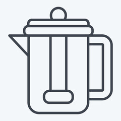 Icon French Press. related to Coffee symbol. line style. simple design editable. simple illustration
