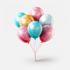 Best colorful birthday balloons isolated white background image Ai generated art