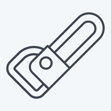 Icon Chainsaw. related to Carpentry symbol. line style. simple design editable. simple illustration