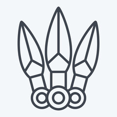 Icon Kunai. related to Ninja symbol. line style. simple design editable. simple illustration