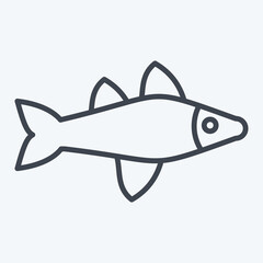 Icon Fish. related to Sea symbol. line style. simple design editable. simple illustration