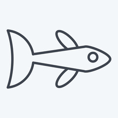 Icon Neon Tetra. related to Sea symbol. line style. simple design editable. simple illustration
