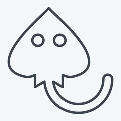 Icon Manta Ray. related to Sea symbol. line style. simple design editable. simple illustration