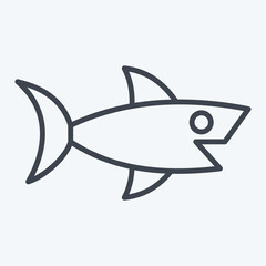 Icon Shark. related to Sea symbol. line style. simple design editable. simple illustration