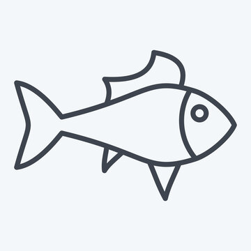 recommend clip art: Icon Guppy. related to Sea symbol. line style. simple design editable. simple illustration