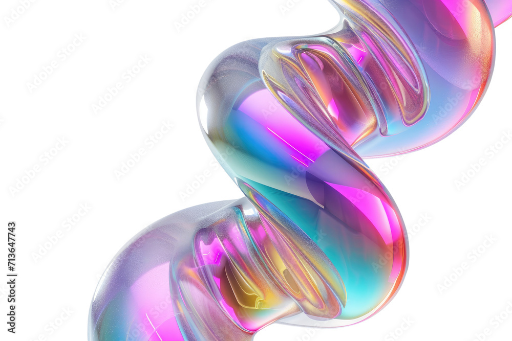 Wall mural 3d abstract gradient isolated on transparent background