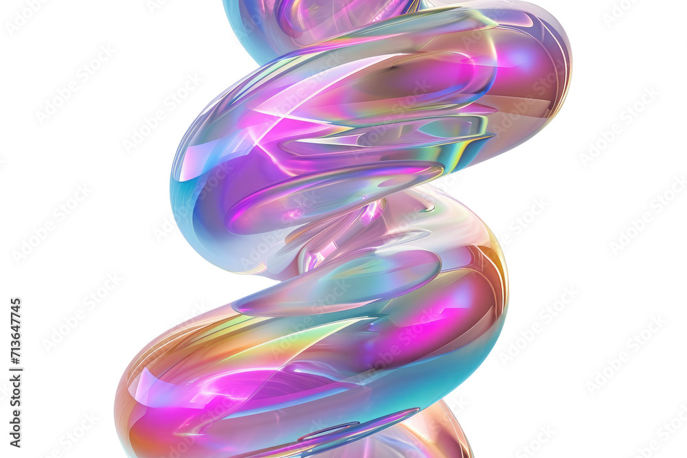 Wall mural 3d abstract gradient isolated on transparent background