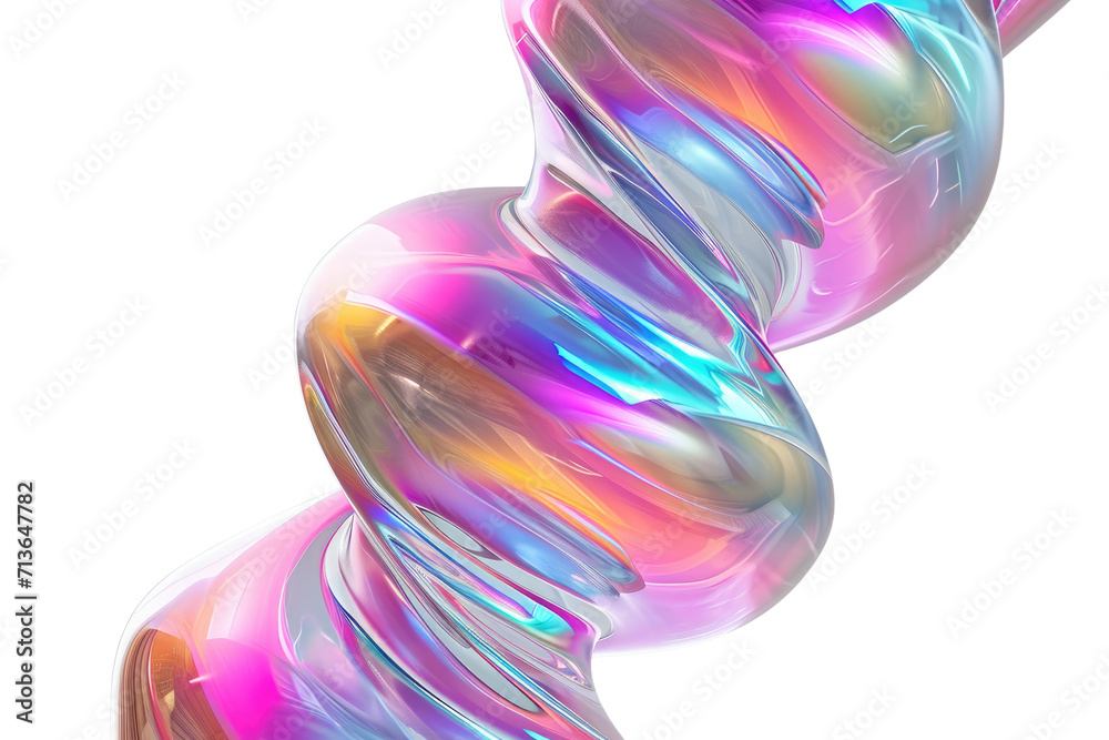 Wall mural 3d abstract gradient isolated on transparent background