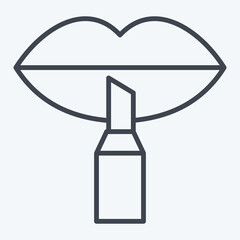 Icon Lip Liner. related to Cosmetic symbol. line style. simple design editable. simple illustration