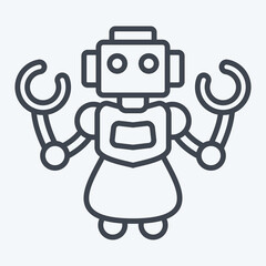 Icon Personal Robot. related to Future Technology symbol. line style. simple design editable. simple illustration