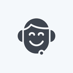 Obraz premium Icon Support. suitable for Feedback symbol. Glyph Style. simple design editable. design template vector. simple symbol illustration