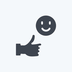 Icon Satisfaction. suitable for Feedback symbol. Glyph Style. simple design editable. design template vector. simple symbol illustration