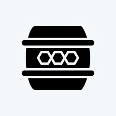 Icon Barrel. suitable for Bee Farm. Glyph Style. simple design editable. design template vector. simple illustration