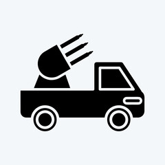 Icon Missile Truck. suitable for Education symbol. glyph style. simple design editable. design template vector. simple illustration