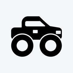 Icon Monster Truck. suitable for Education symbol. glyph style. simple design editable. design template vector. simple illustration