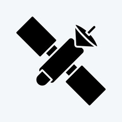 Icon Satellite. suitable for Education symbol. glyph style. simple design editable. design template vector. simple illustration